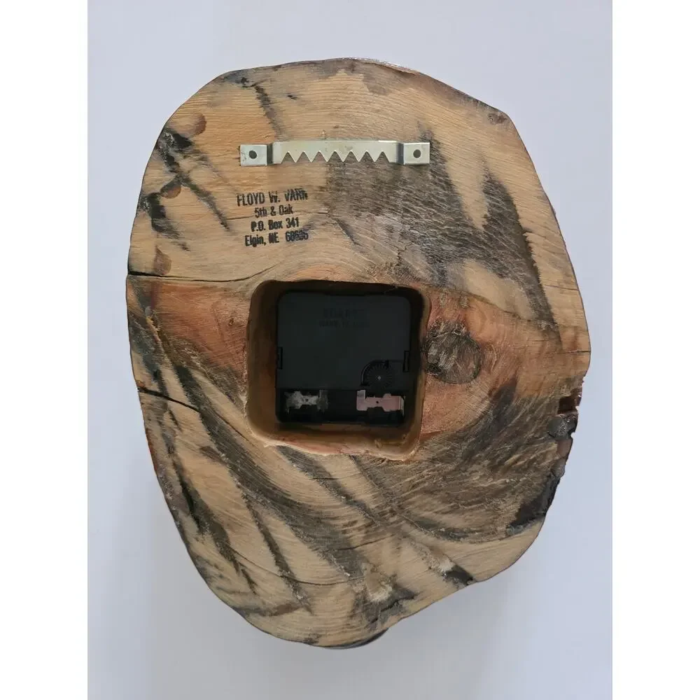 MCM Handmade Live Edge Burlwood Clock Made in USA Tested & Works